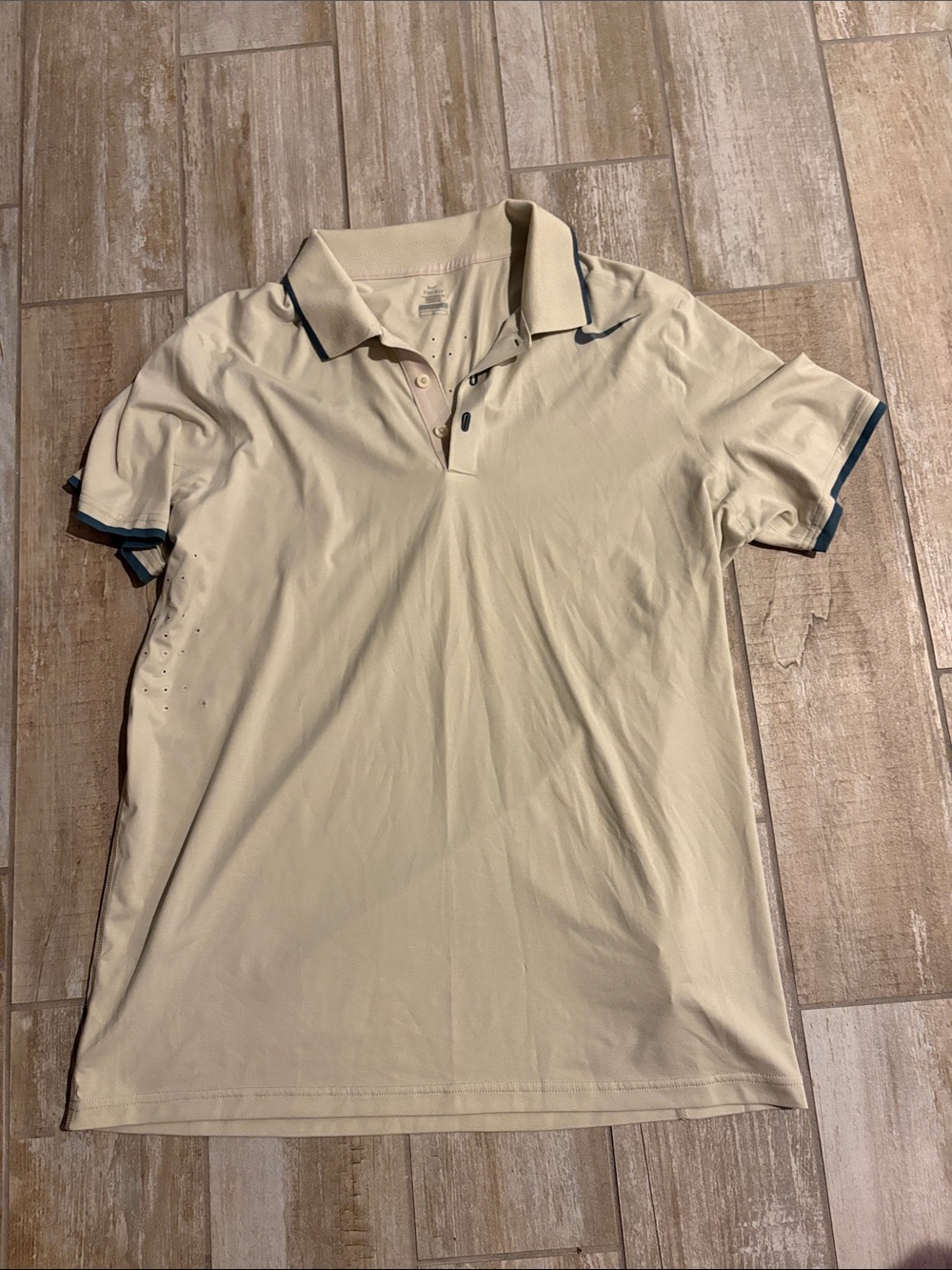 Nike Beige Polo with Dark Contrast Trim